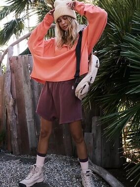 FREE PEOPLE MOVEMENT HOT SHOT HAREM SHORTS SIZE M OXBLOOD